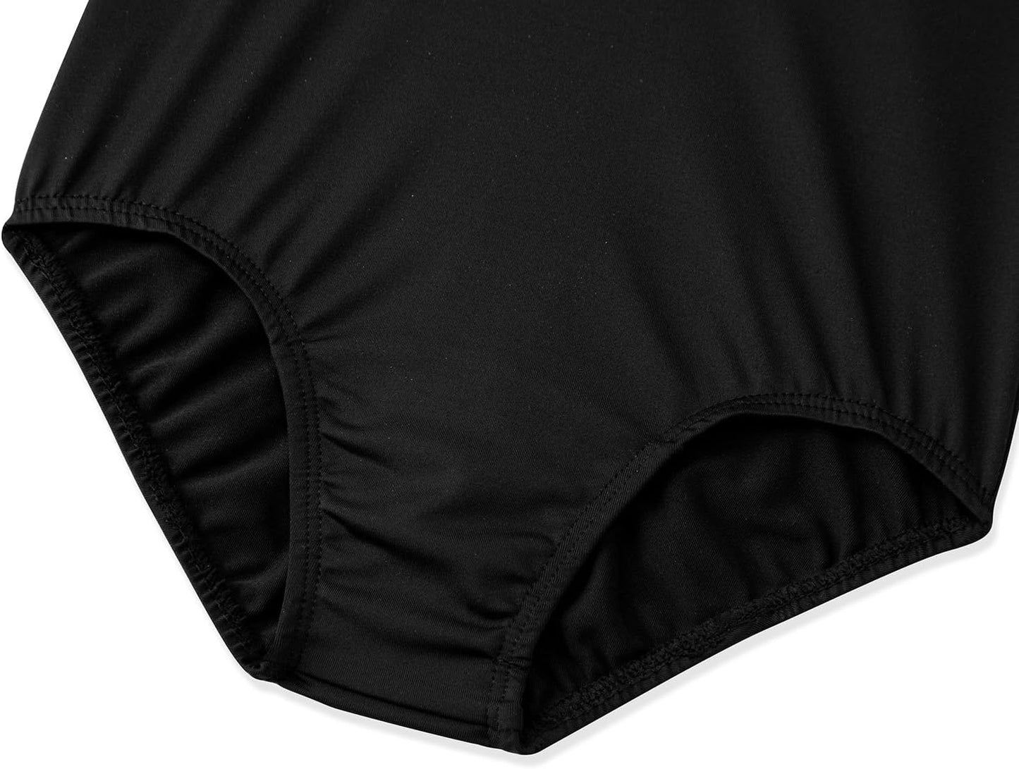 Skiennix Gymnastics Leotards for Girls - Short Sleeve Bodysuit in Black, Pink & White
