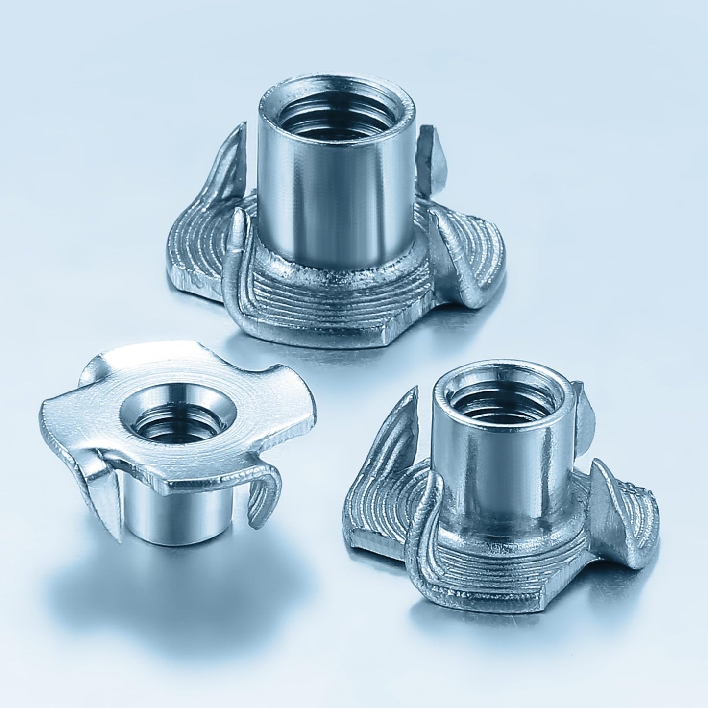 Wensilon 50pcs 5/16-18 T-nut Zinc Four-jaw - for Home, Hotel Outdoor Threaded Insertion