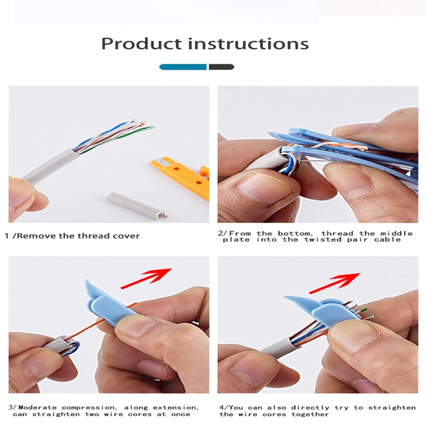5 PCS Network Cable Untwist Tool,Wires Separator Tools, Wire Straightener Engineer Wire Straightener for CAT5/CAT5e/CAT6/CAT7 Wires Pair Separator Tools Quickly Easily Untwists (blue)