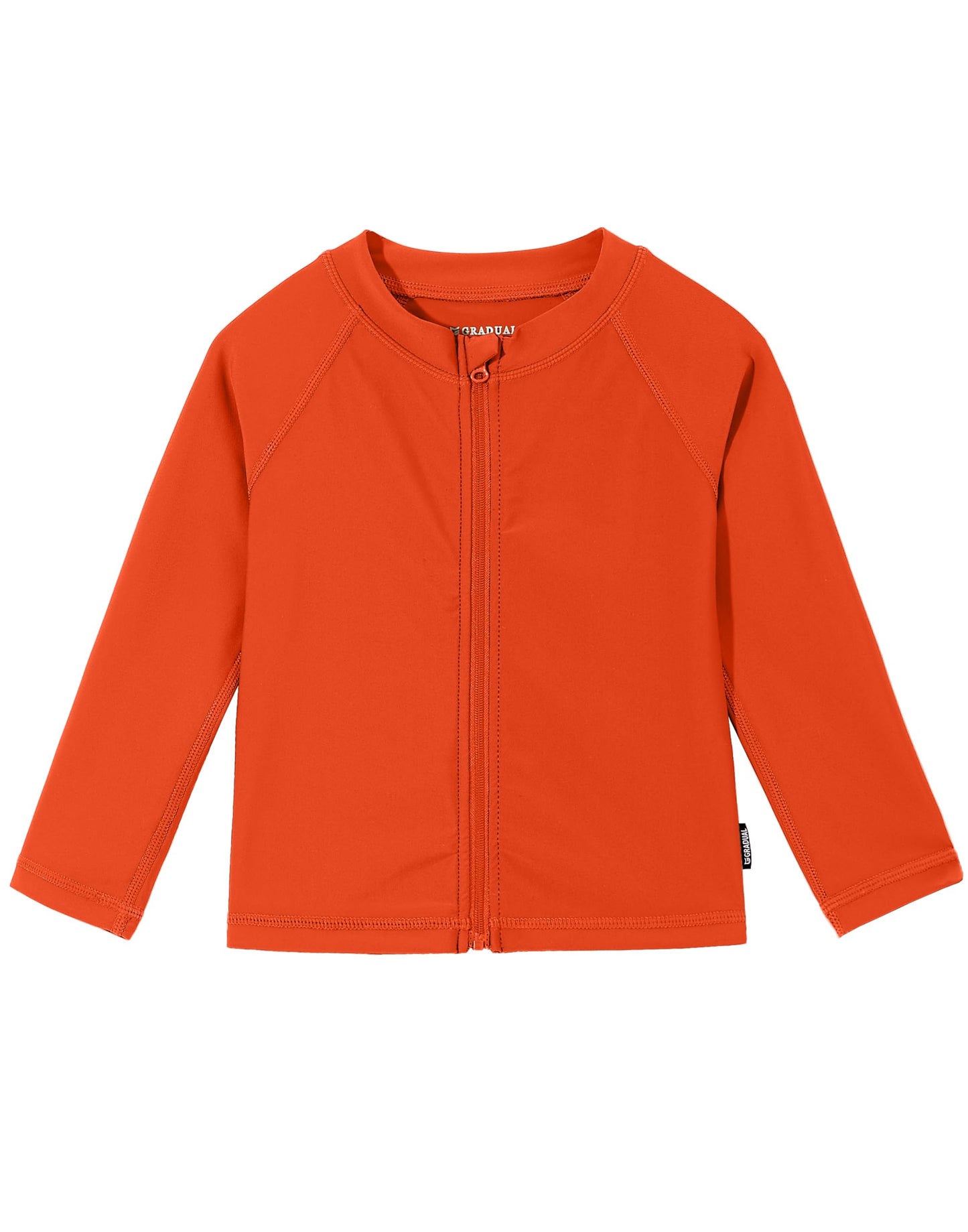 Boys Toddler Rash Guard Long Sleeve UPF 50+ Sun Protection Lightweight Swim Shirt for Baby Kids(Orange,3T)