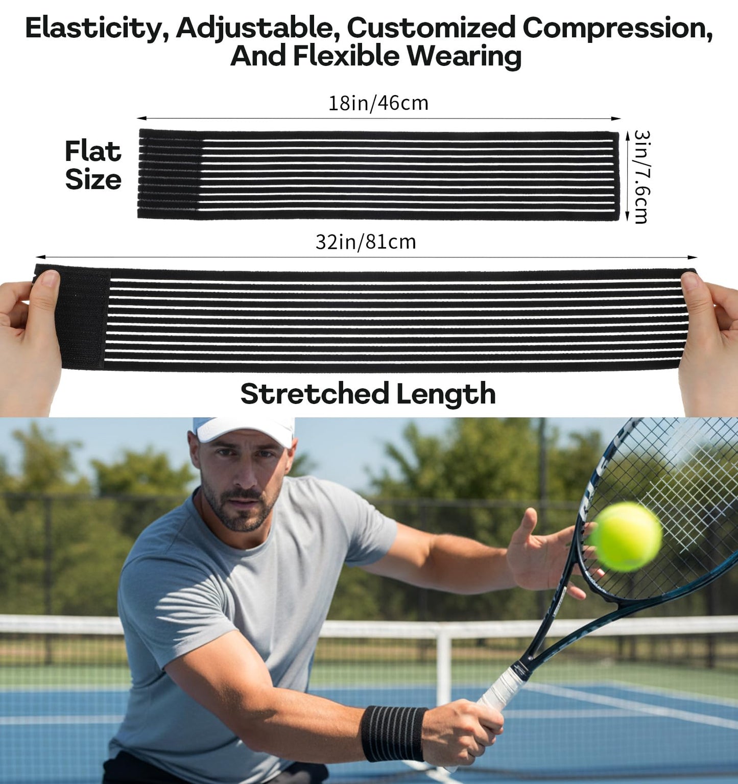 ValueBargain 2-Pack Wrist Sleeve, Wrist Brace for Weightlifting, Arthritis & Tendonitis, Breathable Black Elastic Wrists Brace for Tennis, Basketball, Weightlifting