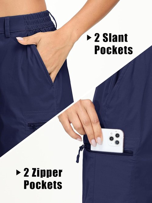 MAGCOMSEN Women's Hiking Shorts - Quick Dry Lightweight Athletic Shorts with 4 Pockets | Summer Casual Wear