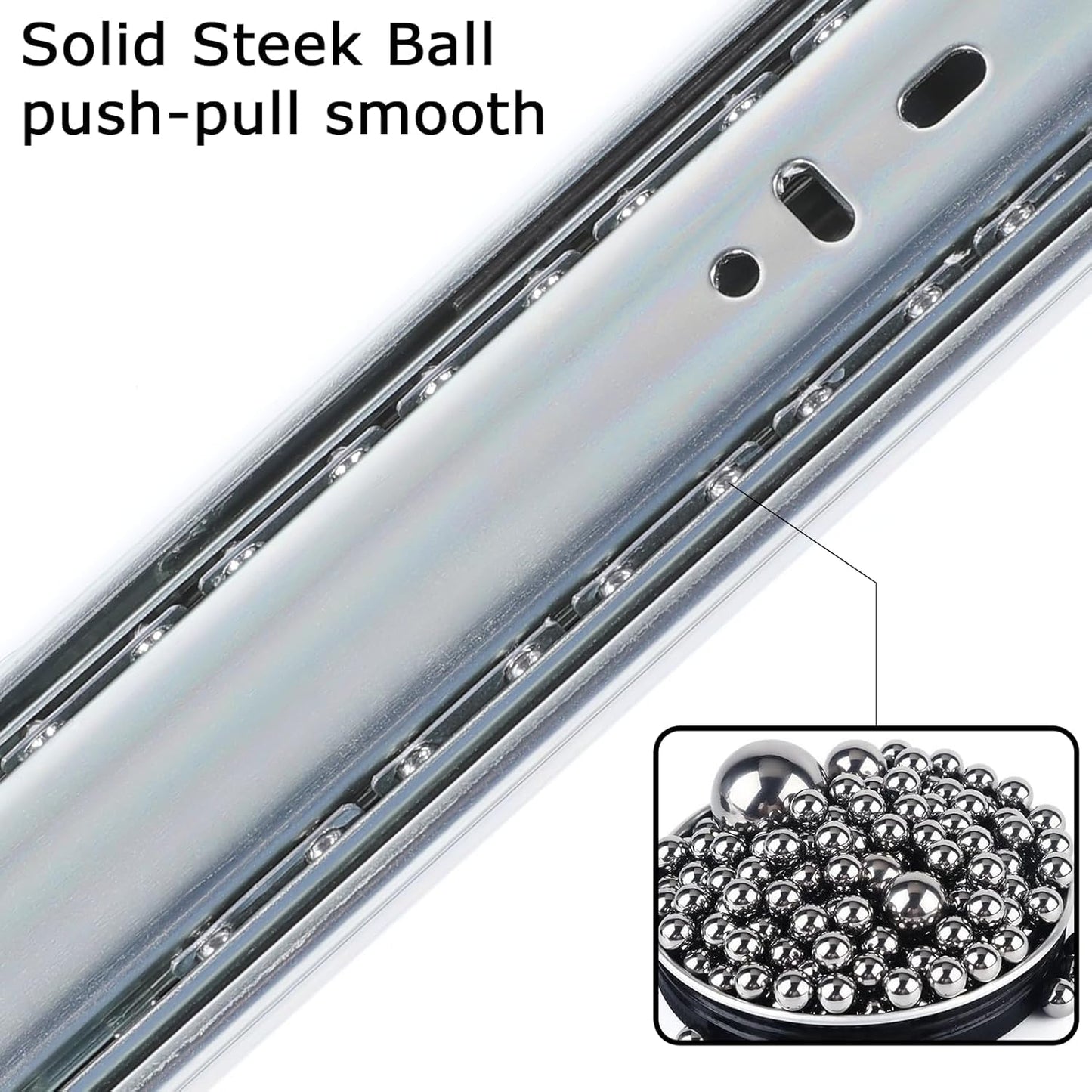 VAPSINT 10 Pairs 20 Inch Soft Close Drawer Slides Ball Bearing Full Extension Side Mount Drawer Rails, Kitchen Cabinet Rail 100lb Capacity