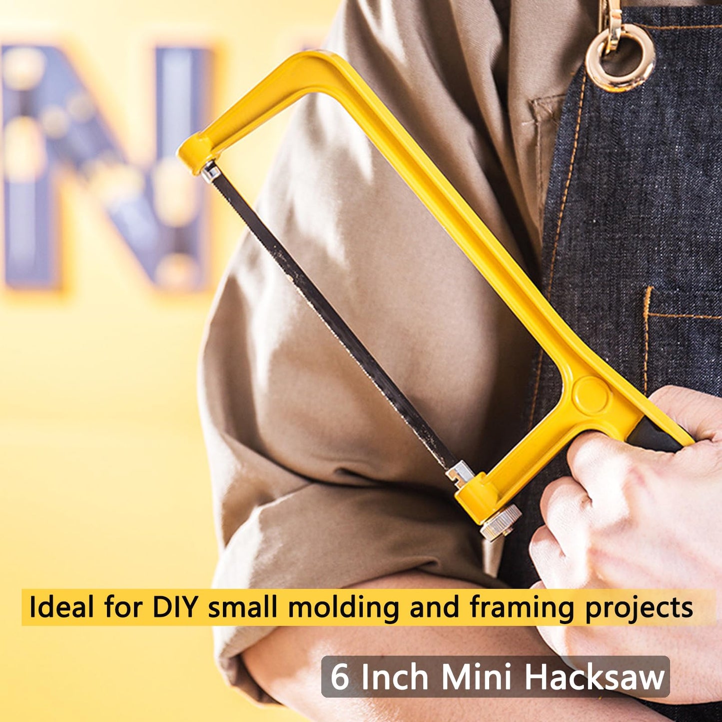 Mini Metal Mitre Box and Saw Set, 6 Inch Extra Fine Cut Hand Saw, 5.3 Inch Small Aluminum Miter Box with 3 Hacksaw Replacement Blades for Crafts, Hobby Projects, Cutting Wood, Soft Metal