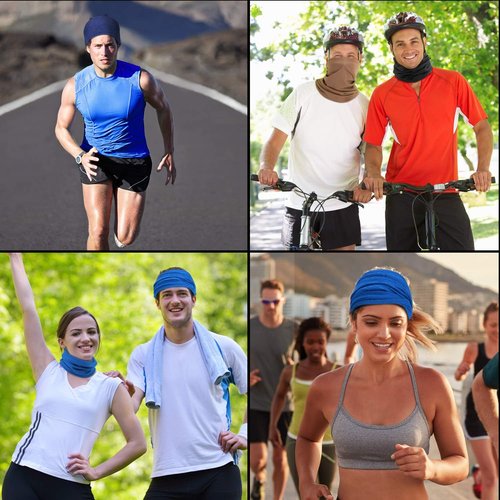 Geyoga UV Protection Cooling Neck Gaiter - 6 Pieces Breathable Face Mask Scarf for Summer