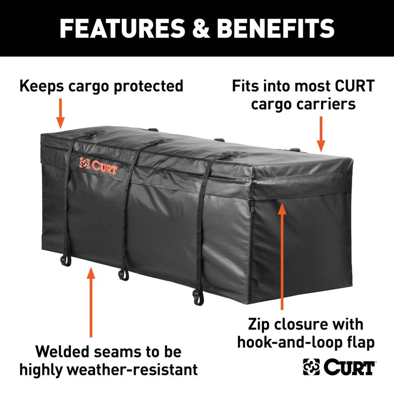 CURT 18210 Cargo Bag, Black Vinyl, 56-Inch x 18-Inch x 21-Inch
