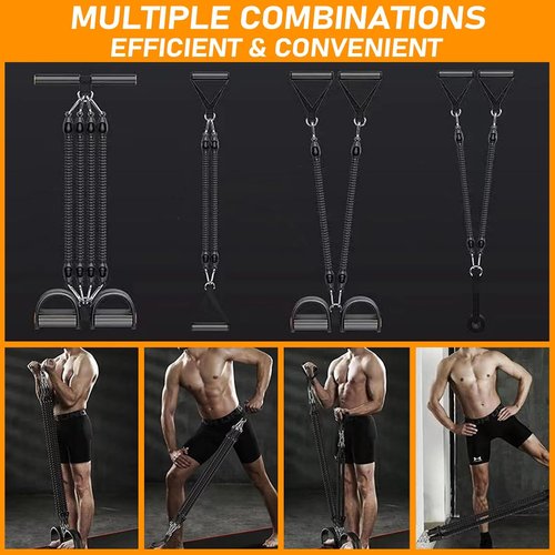 2026 Upgrade Skiennix Foot Pedal Resistance Band - Adjustable 4-Tube Ankle Puller for Full Body Workouts