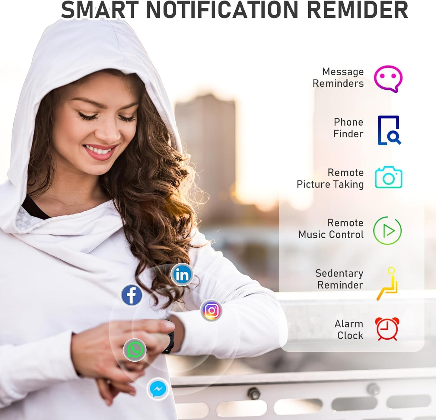 Skiennix Fitness Tracker - 24/7 Heart Rate & Blood Pressure Monitor | 1.1" AMOLED Screen, Waterproof, Activity Tracker for Men & Women