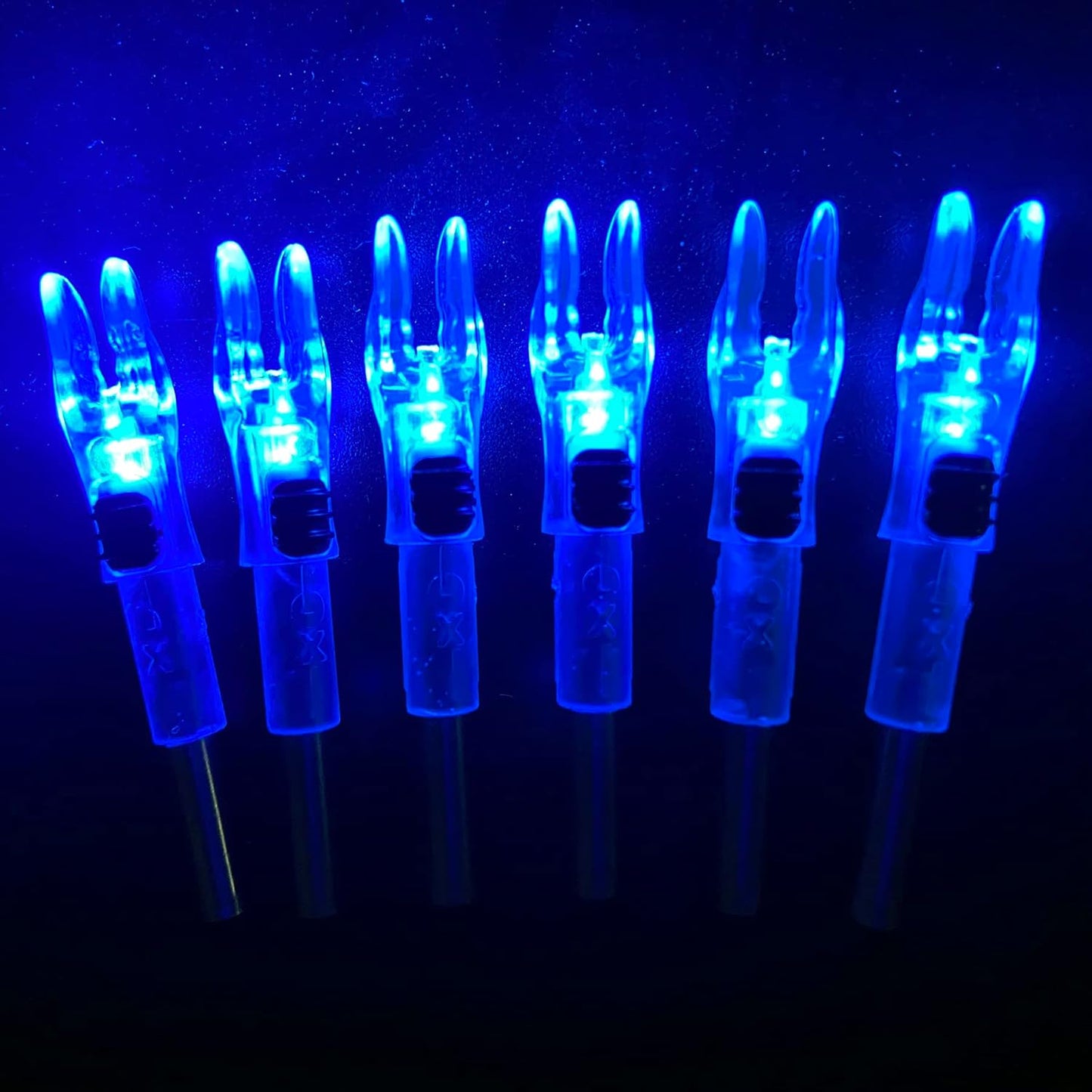 Skiennix Lighted Arrow Nocks - High-Visibility LED with On/Off Switch | Fits .204, .233, .244, .246 Diameters - 6 Pack