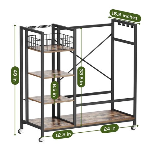 Holbrett Wooden Golf Bag Storage Stand, Farmhouse Style Sports Equipment Organizer, Garage Organizer for Golf Equipment, Clubs, Balls and Accessories