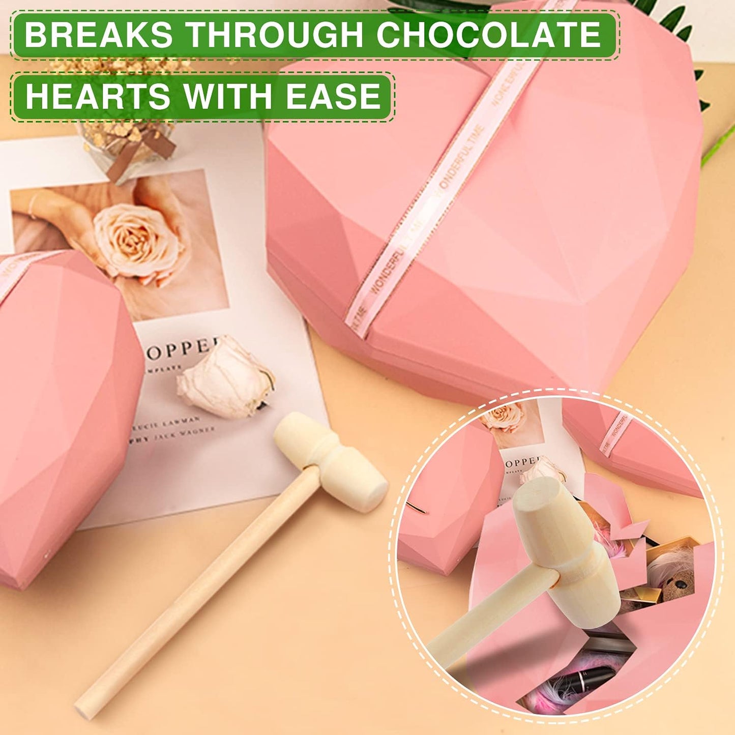 Skiennix Wooden Hammers - Mini Mallet for Breakable Heart & Bear Molds | 75 Pieces