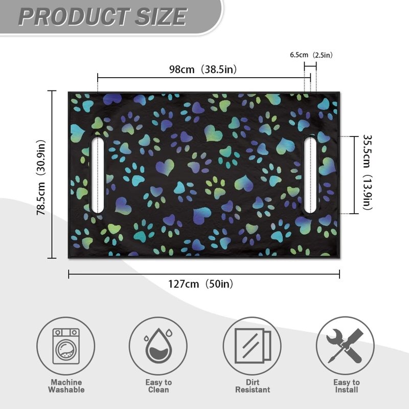 Mintulipy Dog Paws Golf Cart Seat Covers Universal Golf Cart Accessories for Summer Outdoors 50×30.9 Inches Seat Cushion for Club Car Sightseeing Car