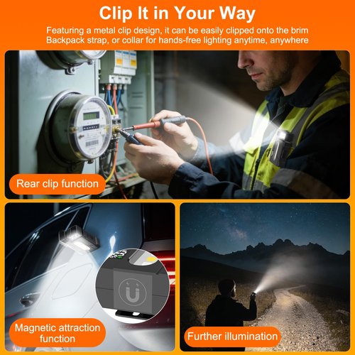 HJKLIUT G5 EDC Flashlight 400 Lumens – Super Bright Rechargeable Mini Light with 180° Rotatable Magnet, 3 Modes Dual Light, IP68 Waterproof, Portable Pocket Light for Outdoor Emergency (Black)
