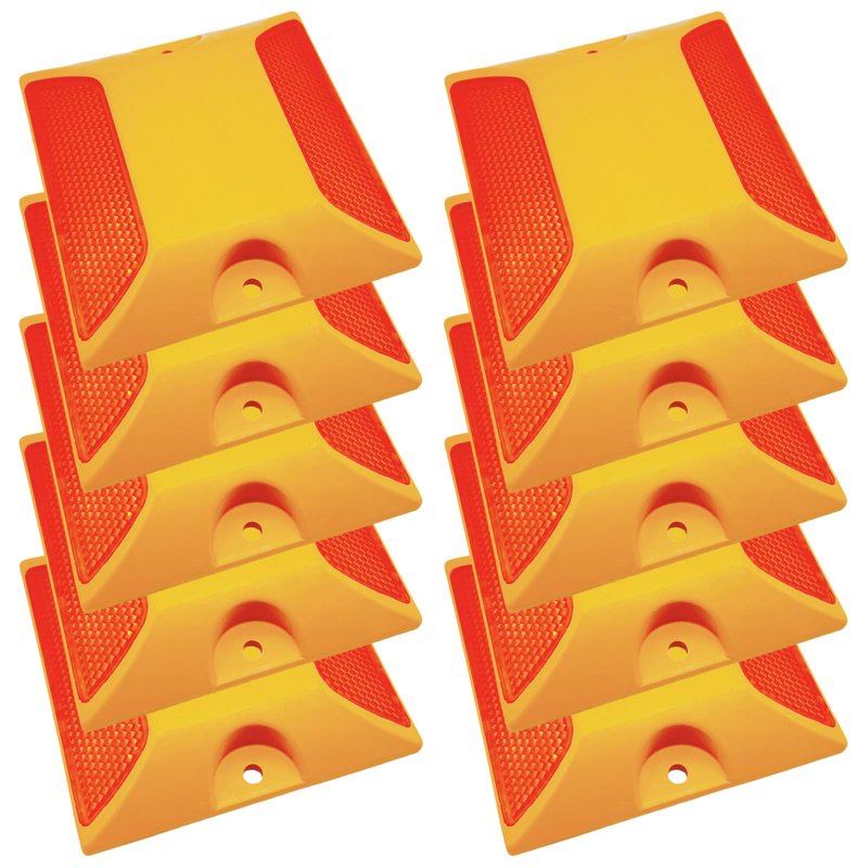 SWJLR 10 Pack 4 by 4 inch Driveway Reflectors, Driveways, Streets, Sidewalks and Asphalt Driveway Markers, Road Reflectors Great for Speed Bumps, Crosswalks, Highways, Driveways and Garages