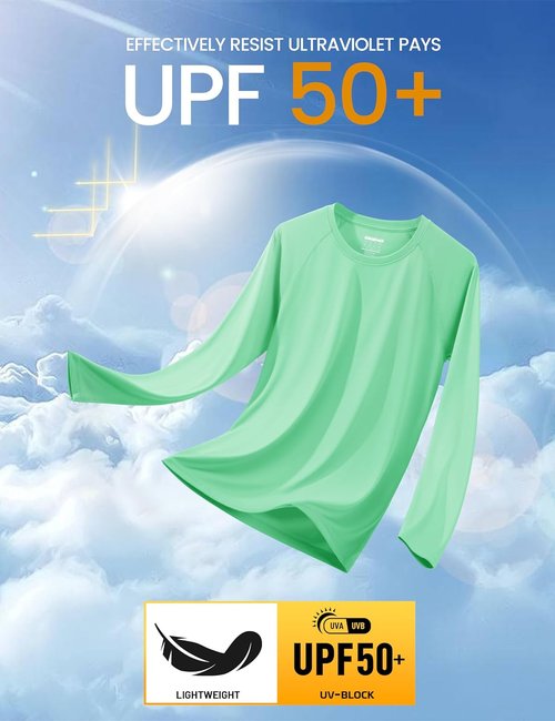 MAGCOMSEN Men's Long Sleeve Athletic Shirt - UPF 50+ UV Sun Protection for Hiking & Running