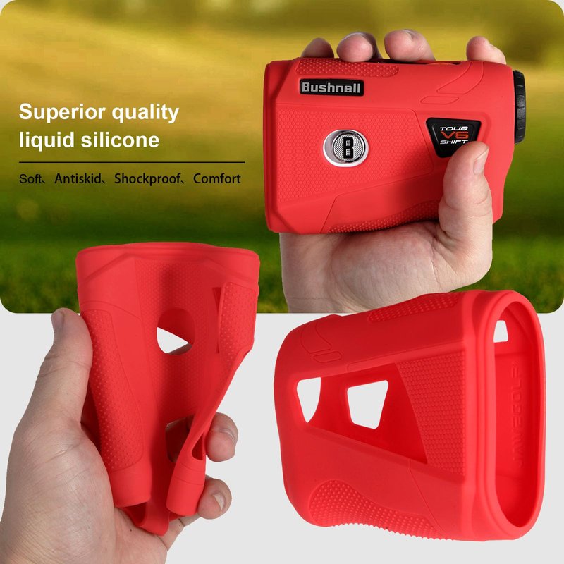 JAWEGOLF Silicone Case Compatible with Bushnell V6 and Bushnell V6 Shift Golf Rangefinder (Red)