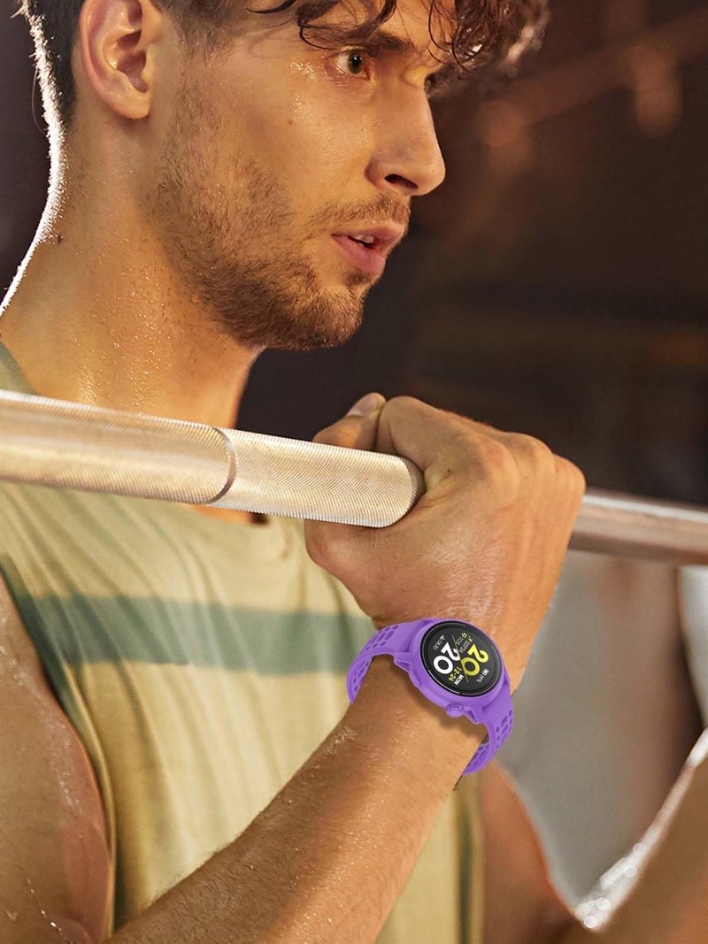YANMONGI Silicone Bands Compatible with COROS PACE 4/PACE Pro/PACE 3/APEX 2 Pro/APEX PRO/APEX 46MM，Soft Silicone Breathable Strap Sport Band for Men Women-Purple