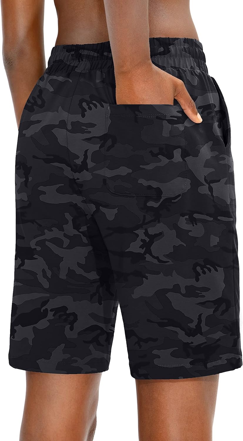 Viodia Women's Bermuda Shorts - Cotton Knee-Length Sweat Shorts with Pockets | 9"/11" Sizes