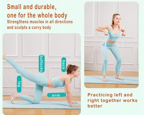 Figure 8 tensioner Gym Equipment Elastic Yoga Band Elastic Exercise Bands Workout Bands Resistance Bands for Working Out Yoga Elastic Band Miss Household Silica Gel Accessories (Light-Blue)