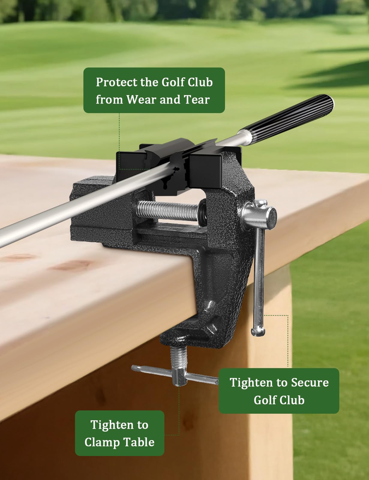 Golf Grip Kit for Regripping Golf Clubs, Portable Table Vise Rubber Clamp for Golf Grip Removal Tool, Golf Club Regripping Kit(Solvent Not Included)