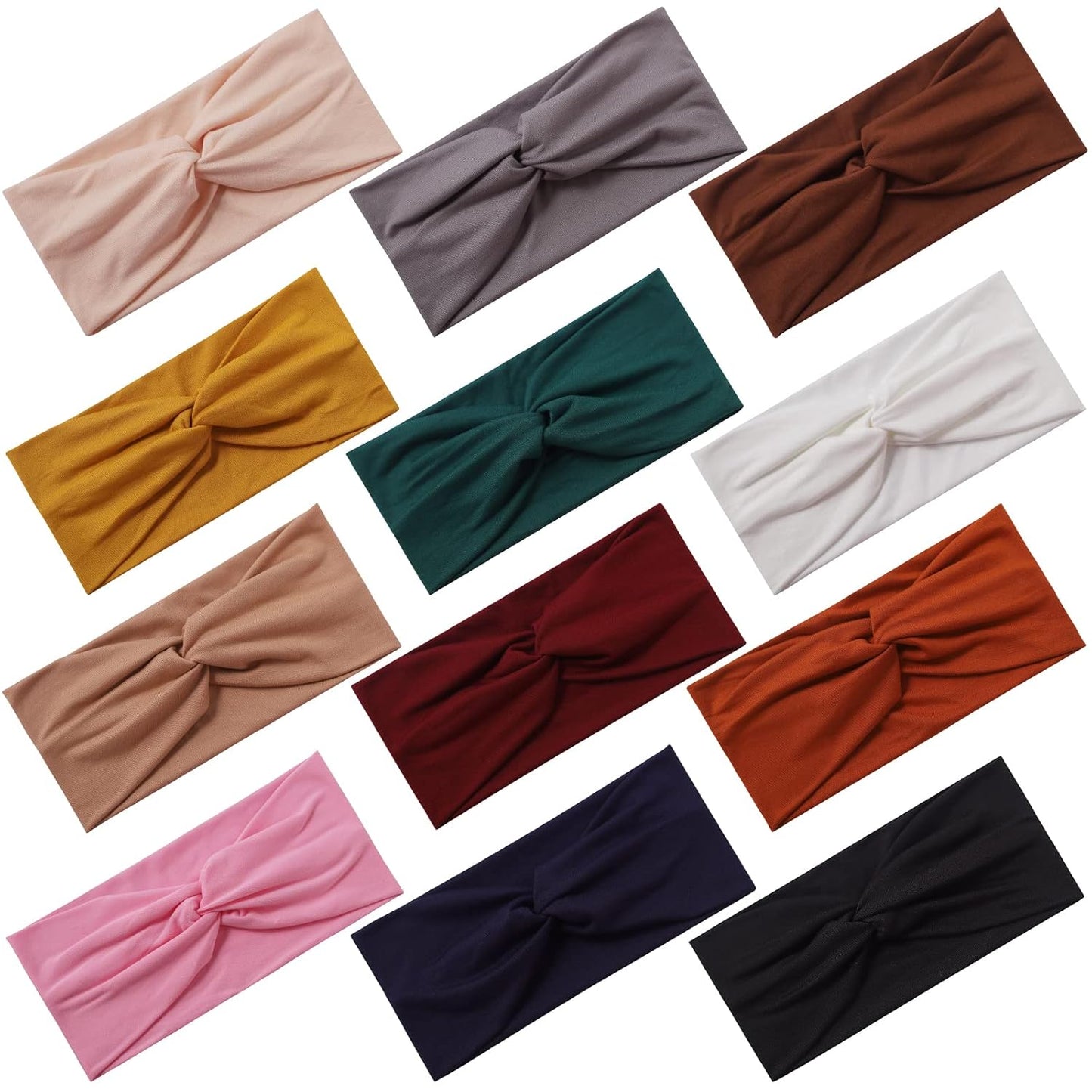 Panleding Stretchy Headbands for Women - Soft Twist Knotted Design | 12 Pcs for Yoga & Daily Wear