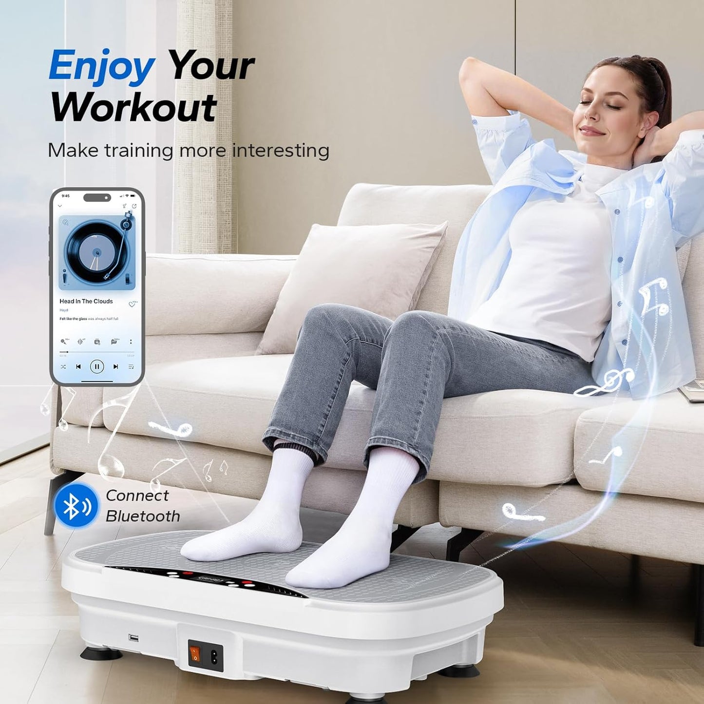 MERACH Vibration Plate - Lymphatic Drainage & Weight Loss Machine with Bluetooth & LED Display | Home Workout Equipment for Men & Women