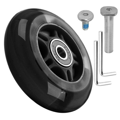 80mm x 24mm Flash Rear Wheel M8x43 44 45 46 47mm Axle Set For Foldable Micro Mini 2 3 4 Wheel Kids Scooter Kickboard Repair Tool (Black)