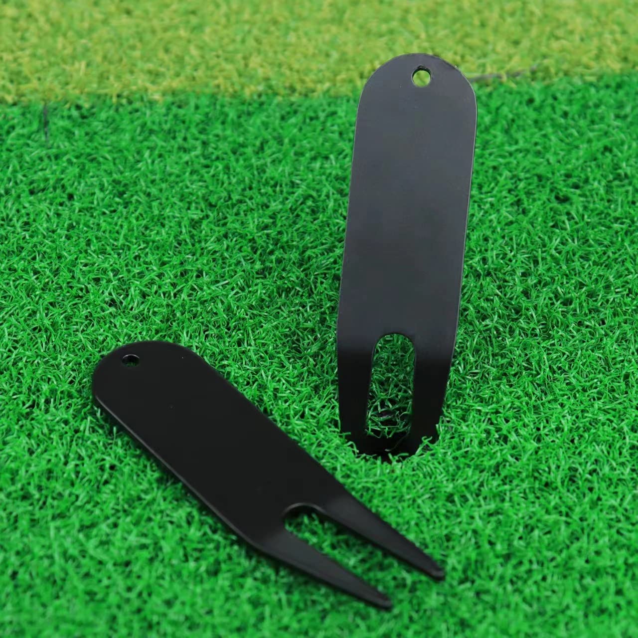 Leewoth 6Pcs Metal Bending Golf Divot Repair Tool, Golf Repair Tool, Golf Accessories, Lightweight and Sturdy (Black and Bronze)