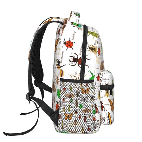 Insects Bugs Backpack With Adjustable Padded Shoulder Straps 17 Inch Daypacks For College Travel