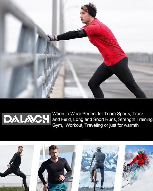 Dalavch 5 Pack Thermal Compression Shirts for Men Long Sleeve Running Gear Undershirt Base Layer for Winter Cold Weather 5 Black X-Large
