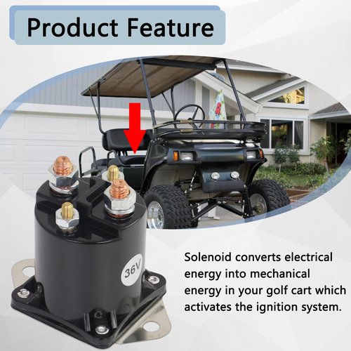 TXRXIZ 36 Volt Electric Golf Cart Solenoid Compatible with Club Car DS Golf Cart 4 Terminal Solenoid 1976-1998, Replaces OEM# 8016