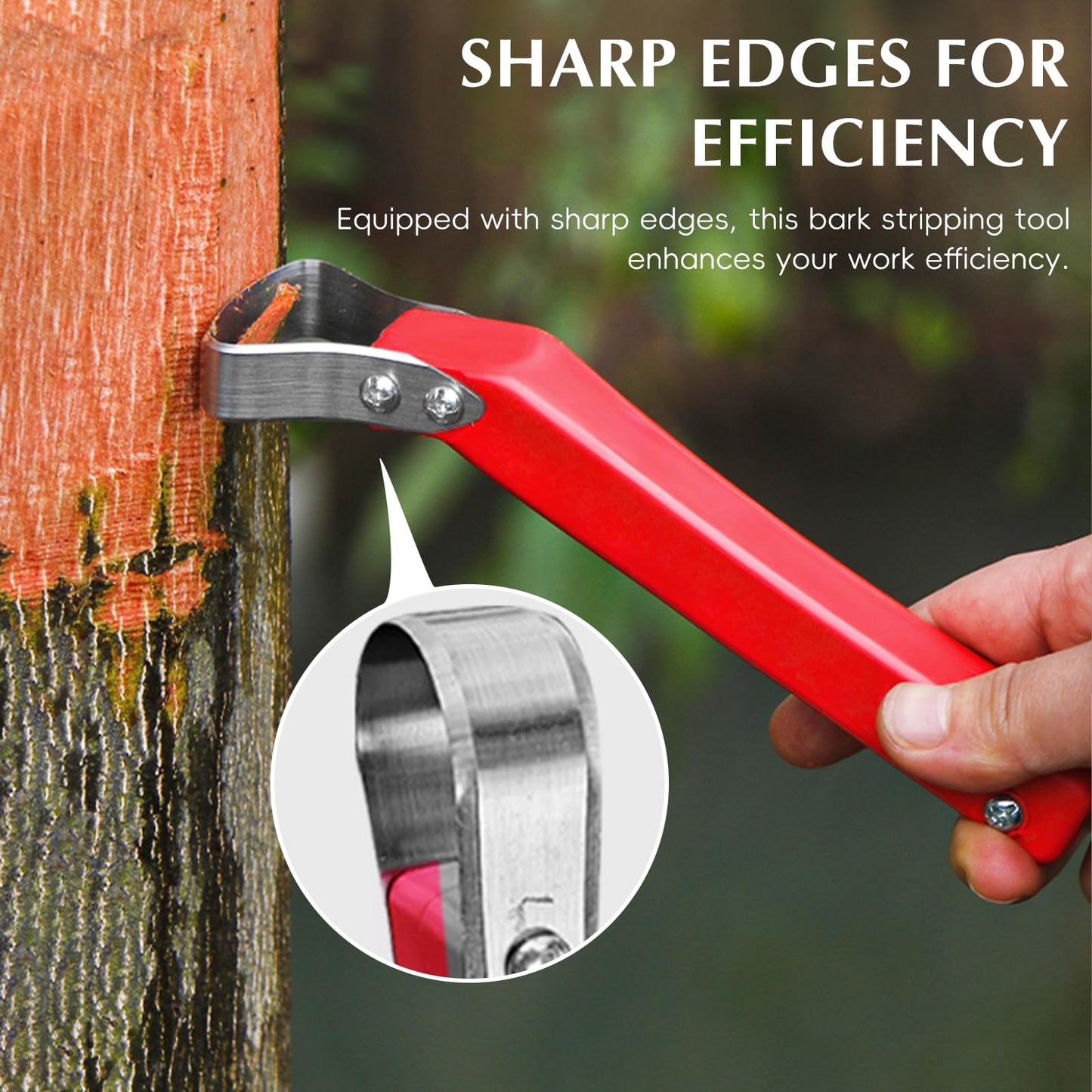 AGLOO 2 Pcs Bark Removal Tool Bark Peeler - Bark Scraping Tool for Patio Lawn Yard - for Grafting Girdling Woodworking,High-Carbon Steel