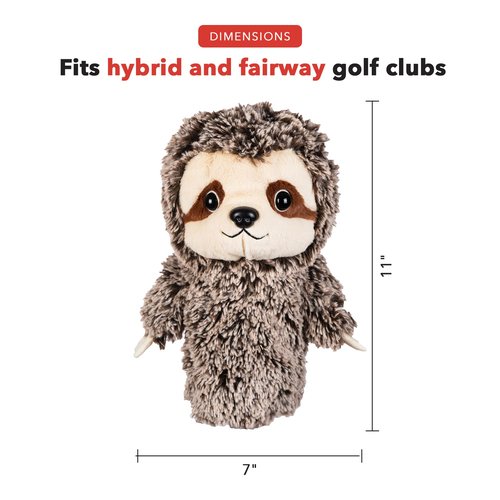 Daphne's Headcovers Sloth Hybrid Headcover | Funny Golf Club Covers | Golf Head Covers for Hybrid & Fairway Wood | Stylish Golf Club Head Covers | Golf Hybrid Cover | Men’s & Women’s Hybrid Headcover