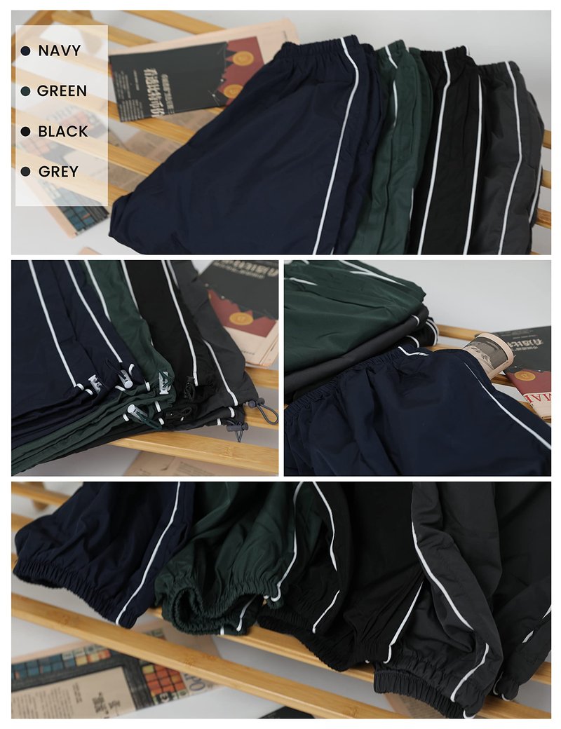 Himosyber Women's Parachute Pants Baggy Elasitc Waist Relaxed Y2K Track Pant Trousers (ArmyGreen-Large)