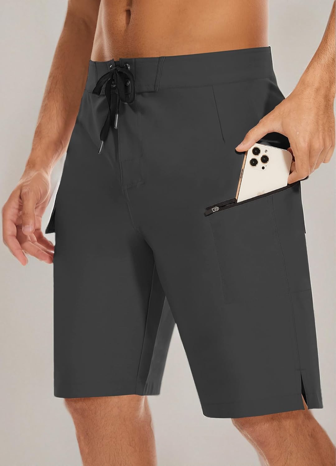 MIVEI 22" Men's Board Shorts - UPF50+ Swim Trunks with Zipper Pocket for Surfing & Beach Fun