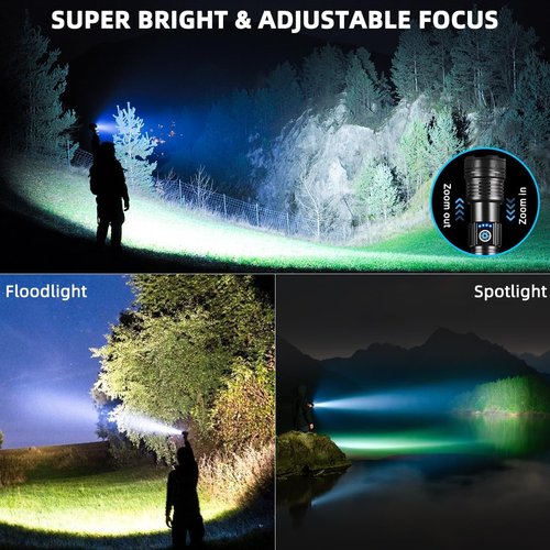 High Lumens Rechargeable Flashlight by [Brand Name] - Super Bright Tactical LED | Waterproof, 5 Modes for Camping & Emergencies