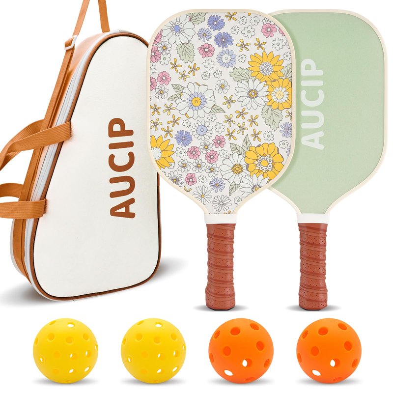 Pickleball Paddles, USAPA Approved Pickleball Paddles Set of 2, Durable Fiberglass Pickleball Set with 2 Pickleball Rackets, 4 Pickleball Balls, 1 Pickleball Bag