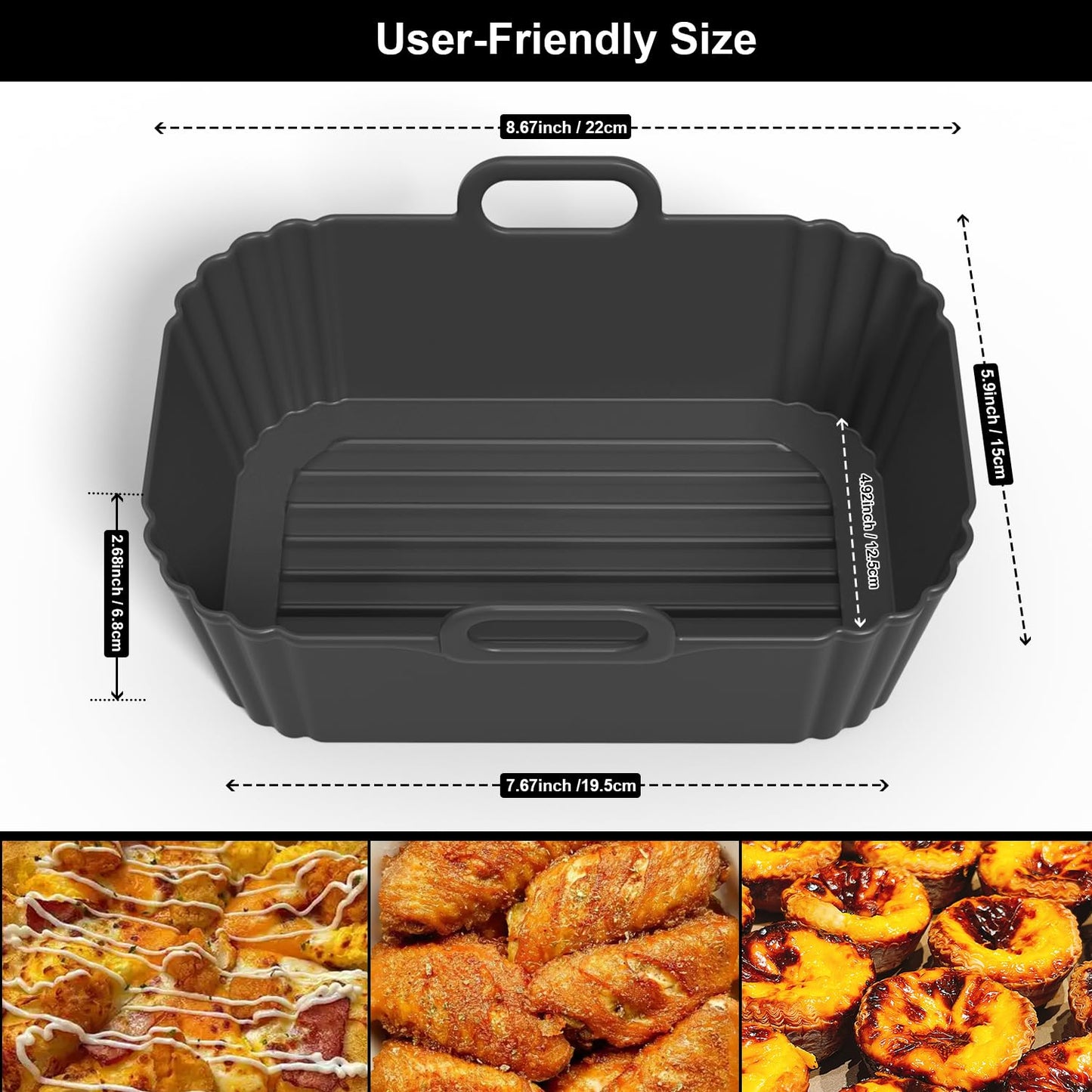 Masgarlan Silicone Air Fryer Liners 2 Pack, Reusable Compatible for Ninja Foodi DZ201, DZ401, DZ550, DZ302, COSORI 9QT, Chefman, Instant, and 6-in-1 8-10QT Dual Baskets