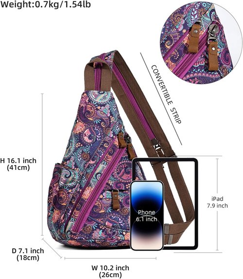 KL928 Canvas Sling Bag - Stylish Small Crossbody Backpack for Casual Use | Unisex Daypack