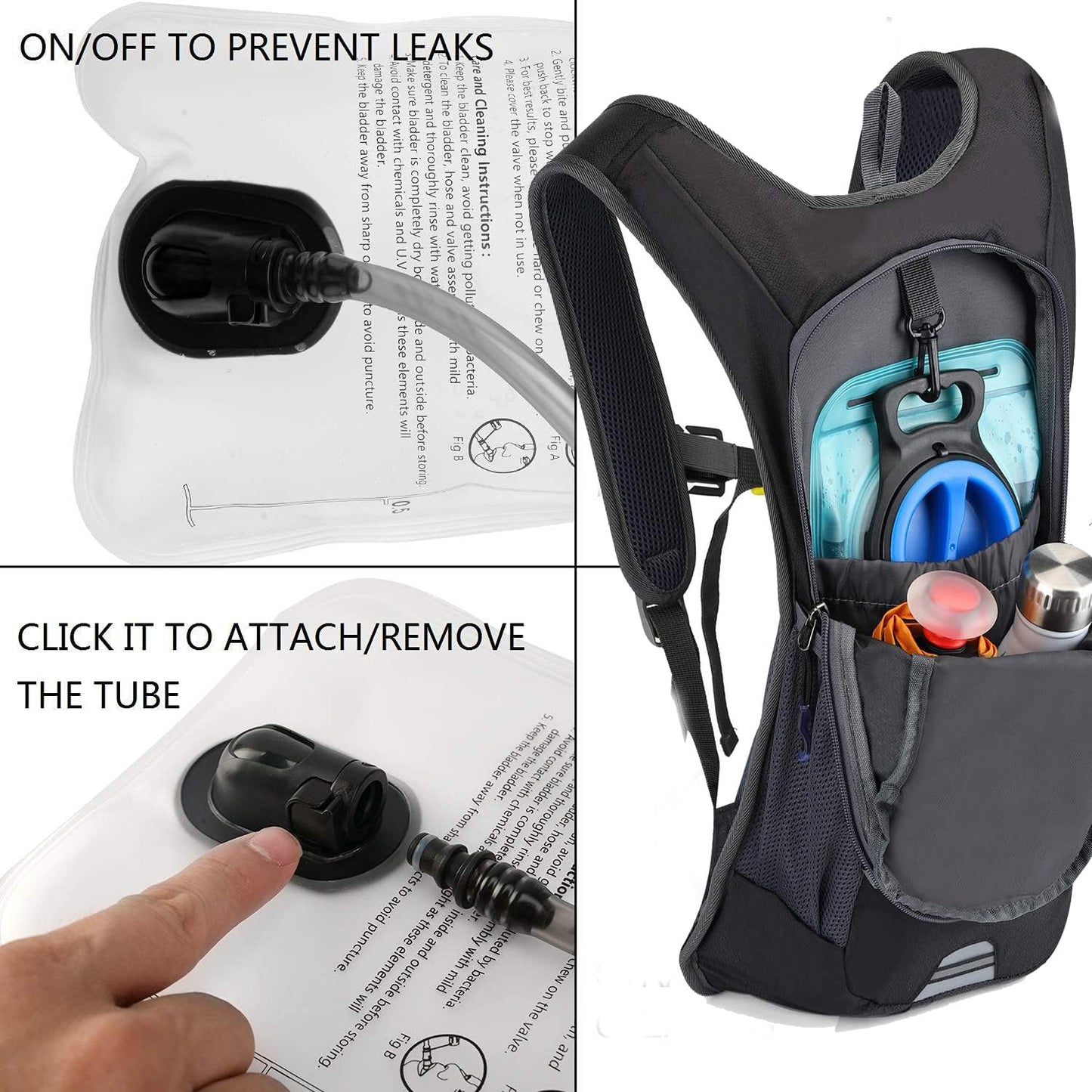 sphaiya Hydration Bladder 2L-3L Water Storage Bag Reservoir,Military Hydration Pack Replacement for Hiking Biking Climbing Cycling Running Camping Backpack 1Pack (3L-Blue)