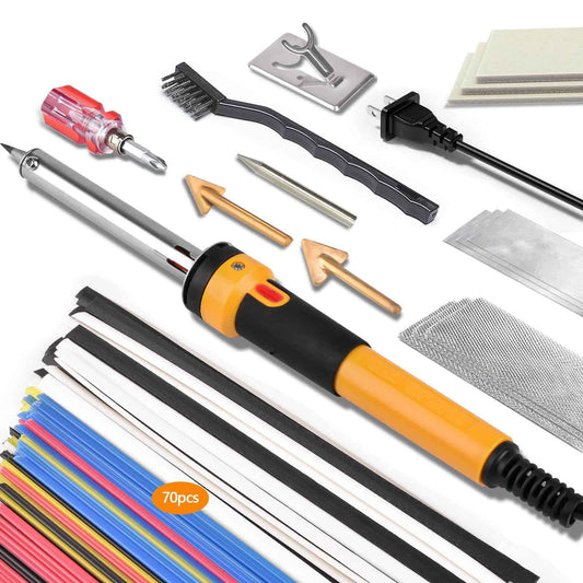 XR MARKET 150W Rapid Heating 3 IN 1 Plastic Welder, 70PCS Rods Welding Kit, 3 Tips Welder Soldering Iron Kit, Plastic Repair Kit for Car Bumper Dashboard Kayaks Canoe Repairs