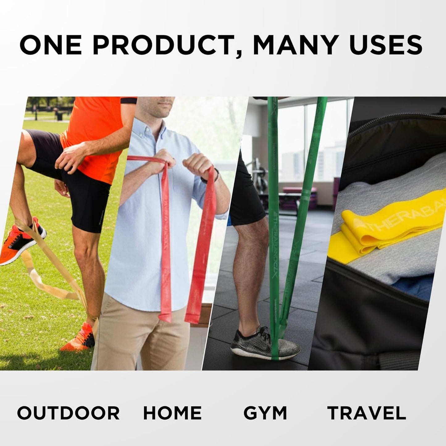 TheraBand CLX Resistance Band - 5-Foot Heavy Green Non-Latex Elastic Band for Exercise & Rehab