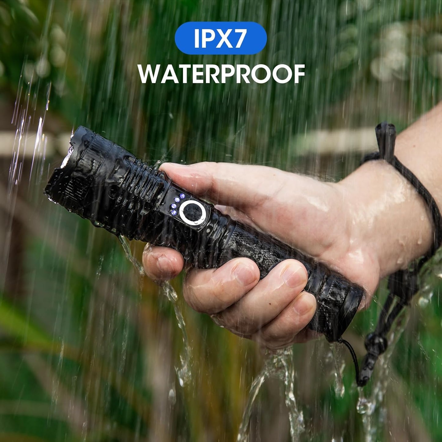 Super Bright Rechargeable Flashlight - 90,000 Lumens, 5 Modes, IPX7 Waterproof - 3 Pack for Home & Camping
