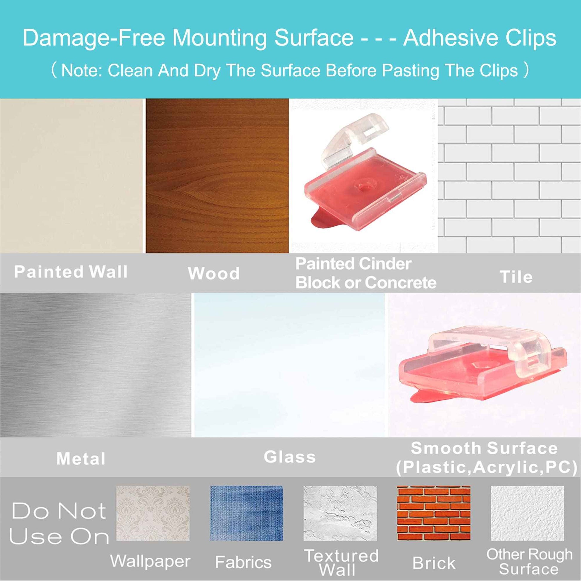 ATB- Future LED Strip Clips for IP67/IP68 Waterproof LED Strip Light Which are 12mm- 14.5mm Width and 2.7mm-4mm Thickness,Self-Adhesive and Screws Double Installations.Clear and 100Pack.