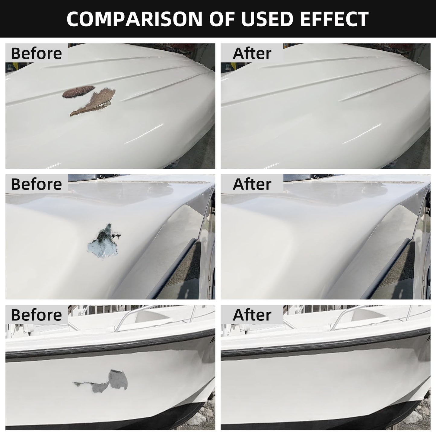 Globalcom Fiberglass Boat Repair Kit White, Gel Coat Repair Kit for Boats