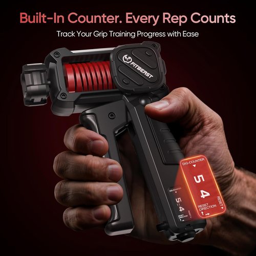 FitBeast Grip Strength Trainer - Adjustable Hand Gripper with Built-In Counter, 30-130LB | Forearm Strengthener for Home & Office