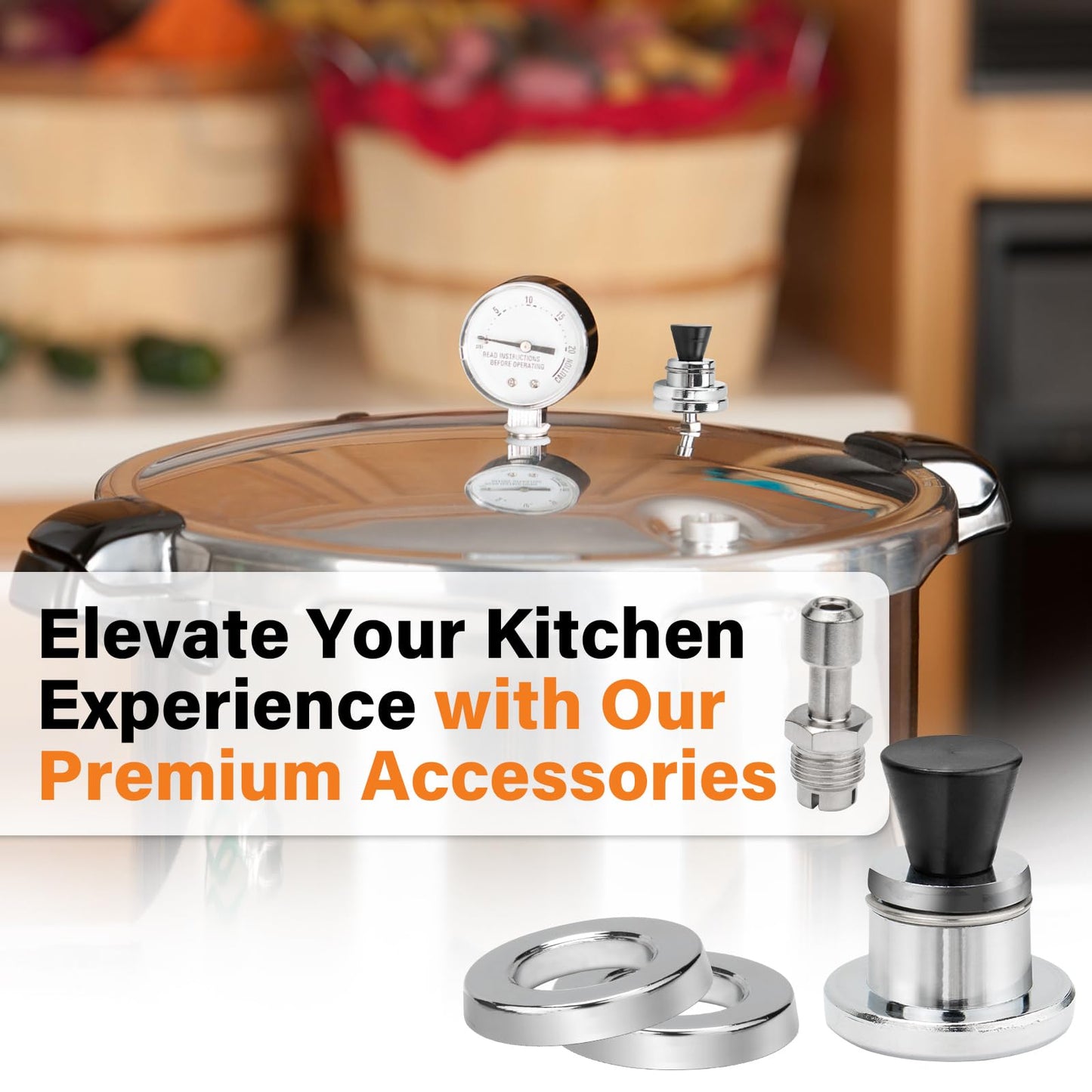 50332 3-Piece Pressure Regulator & 01058 Pressure Cooker Vent Pipe Replacement for Presto Pressure Canners 0177001 0174001 6803571, 5-10-15lb Canning Weight