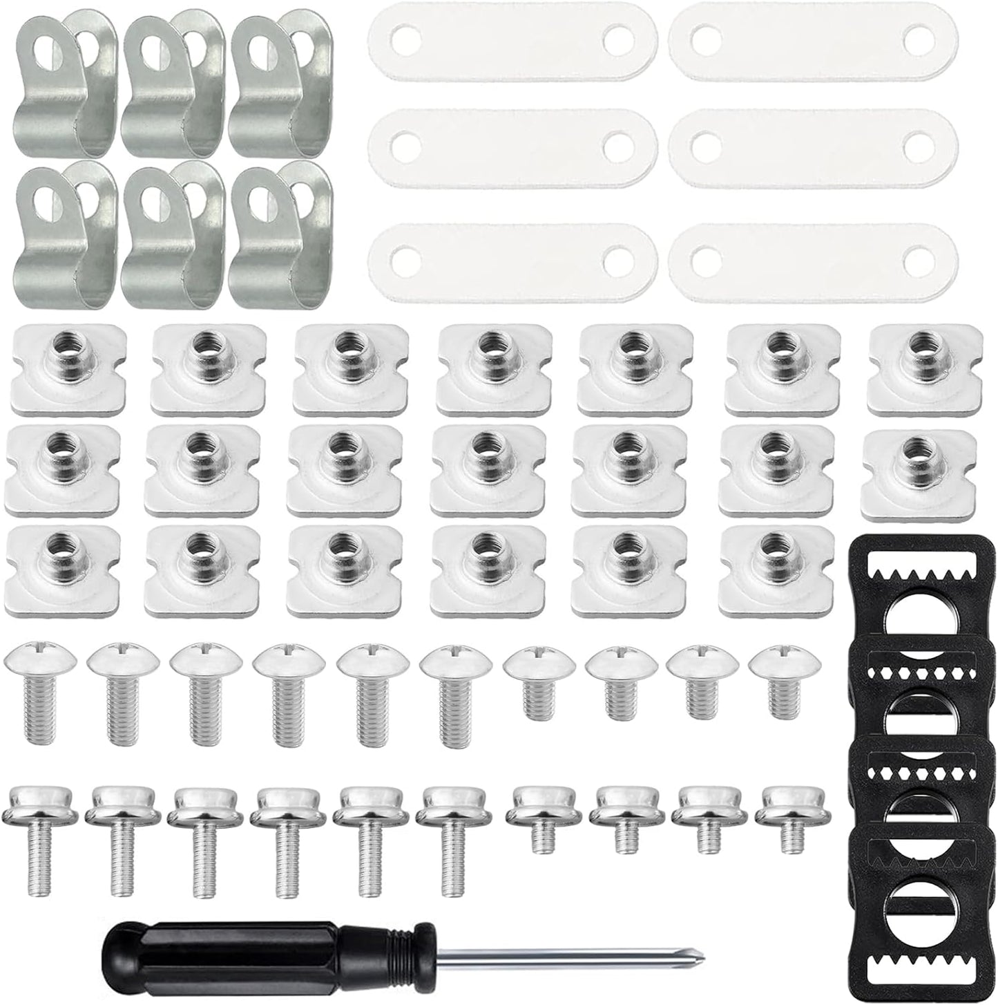 Skiennix Hockey Helmet Repair Kit - 36 Pieces with Visor Clips, Gaskets, Screws & Chin Strap Adapter