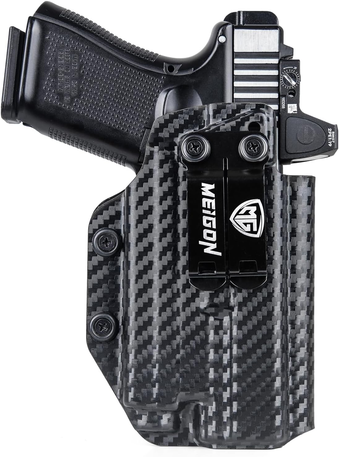 Skiennix IWB Kydex Holster for Glock 17/19/19X - Compatible with Olight Baldr S/MINI & Red Dot Optics