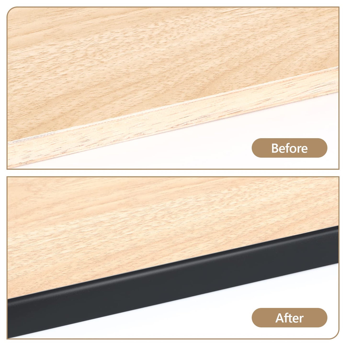 16 ft Flexible Self Adhesive Veneer Edge Banding Peel and Stick Veneer Edge Trim Collapsible Edge Guards (Black, 3/4 inch)